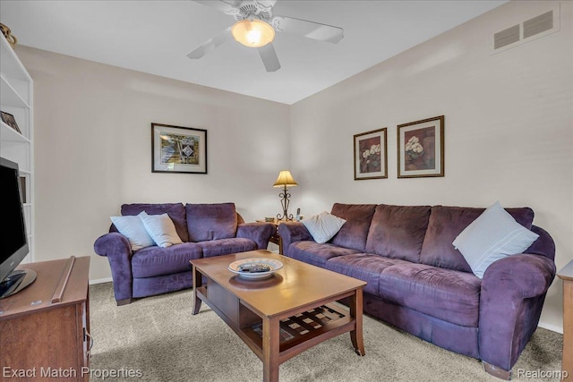 3742 Hearthstone Dr, Commerce Twp, MI 48382 - carpeted living room with ceiling fan and baseboards