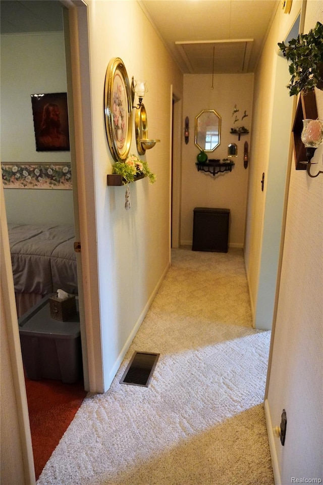 1295 Hadley Rd, Lapeer, MI 48446 - hallway with attic access and carpet