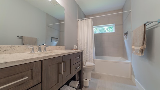 2816 Niles Buchanan Rd, Buchanan, MI 49107 - bathroom featuring vanity and shower / bath combination with curtain