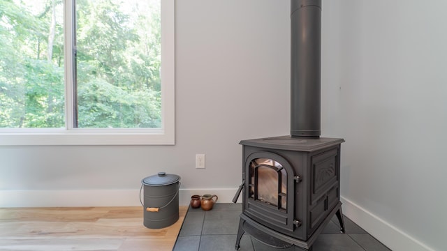 2816 Niles Buchanan Rd, Buchanan, MI 49107 - detailed view of a wood stove and baseboards