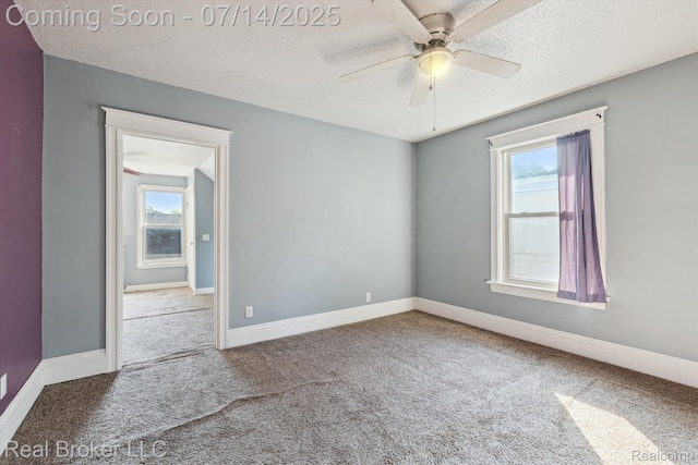 305 E 6th St, Monroe, MI 48161 - carpeted spare room featuring a textured ceiling and ceiling fan