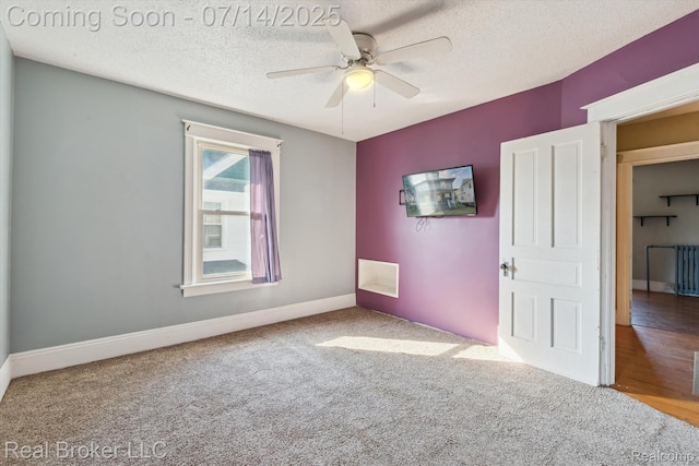 305 E 6th St, Monroe, MI 48161 - unfurnished bedroom with carpet, a textured ceiling, and ceiling fan