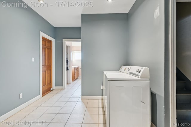 305 E 6th St, Monroe, MI 48161 - laundry room featuring independent washer and dryer and light tile patterned floors