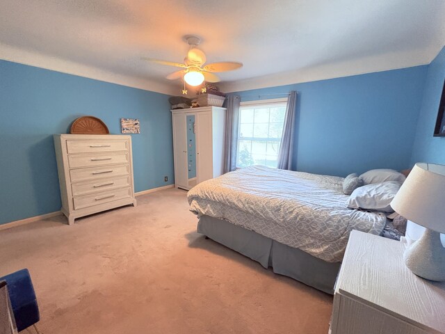 19061 Collinson Ave, Eastpointe, MI 48021 - bedroom featuring light colored carpet and ceiling fan