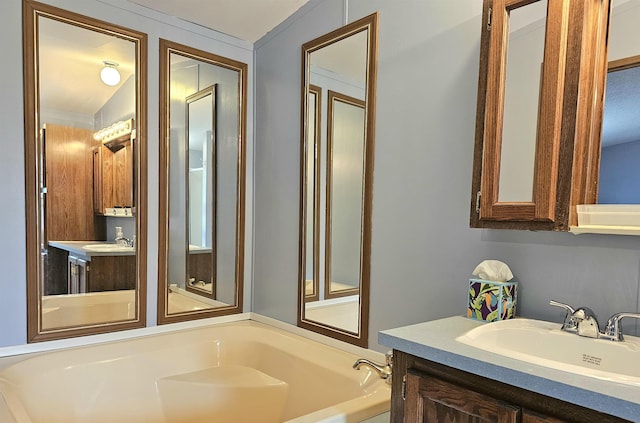 5955 N Pendell Rd, Elwell, MI 48832 - bathroom with a garden tub and vanity