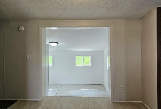 5955 N Pendell Rd, Elwell, MI 48832 - hallway with wood finished floors and a textured ceiling