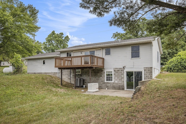 13280 Bradshaw St NE, Gowen, MI 49326 - back of house with a deck, a lawn, and a patio area