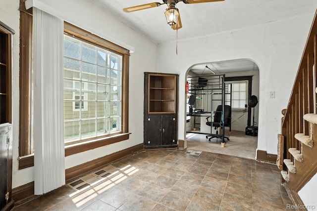 2424 10th Ave, Port Huron, MI 48060 - home office featuring arched walkways, healthy amount of natural light, and ceiling fan