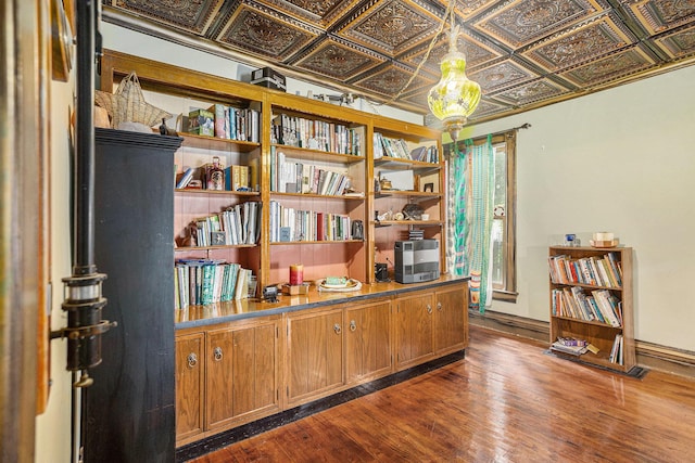 429 Portage Ave, Three Rivers, MI 49093 - office featuring dark wood finished floors and an ornate ceiling