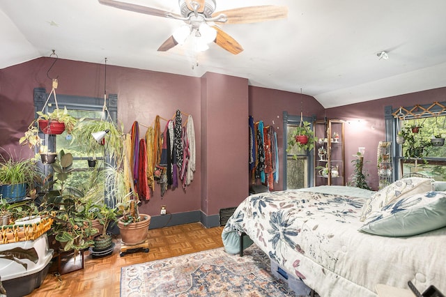 429 Portage Ave, Three Rivers, MI 49093 - bedroom featuring vaulted ceiling and a ceiling fan