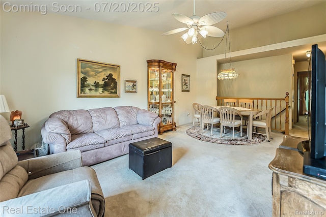 25104 Hamilton Ct Unit 4, South Lyon, MI 48178 - living room featuring a ceiling fan and carpet flooring