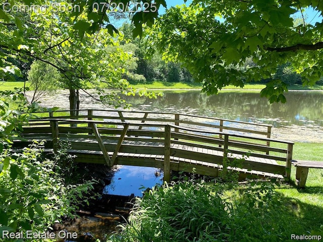 25104 Hamilton Ct Unit 4, South Lyon, MI 48178 - dock area featuring a water view