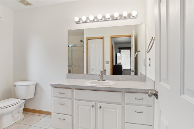 2388 Chestnut Cres, Saline, MI 48176 - full bathroom with vanity, tile patterned floors, and a stall shower