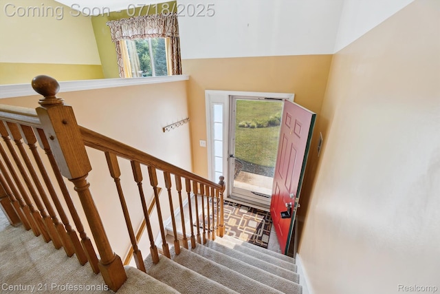 1605 N Hanlon St, Westland, MI 48185 - stairway featuring carpet and a towering ceiling