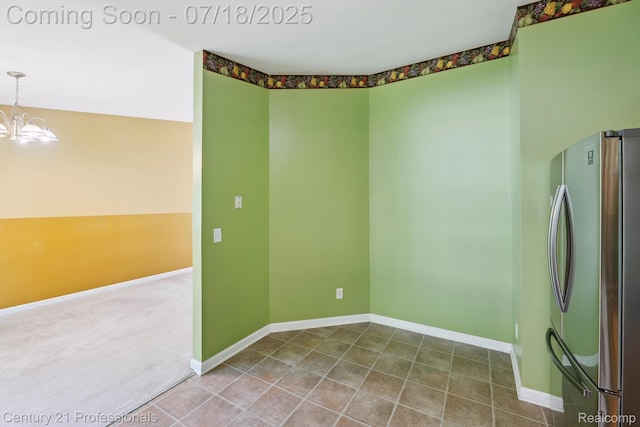 1605 N Hanlon St, Westland, MI 48185 - unfurnished room with a chandelier and baseboards