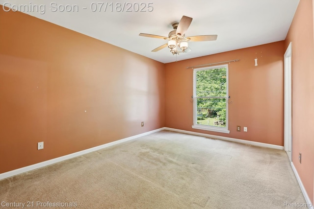 1605 N Hanlon St, Westland, MI 48185 - spare room featuring carpet and a ceiling fan