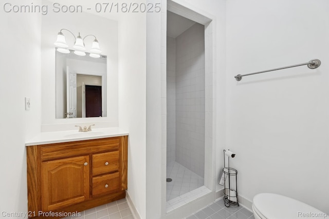 1605 N Hanlon St, Westland, MI 48185 - full bath featuring a tile shower, vanity, and tile patterned floors