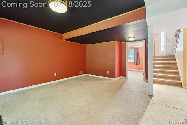 1605 N Hanlon St, Westland, MI 48185 - carpeted spare room with stairs and crown molding