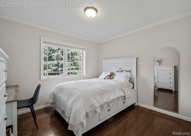 3290 Welch, Commerce Twp, MI 48390 - bedroom with crown molding and dark wood-style flooring