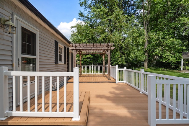 2113 Ridgeway Rd, Jackson, MI 49203 - wooden deck featuring a pergola