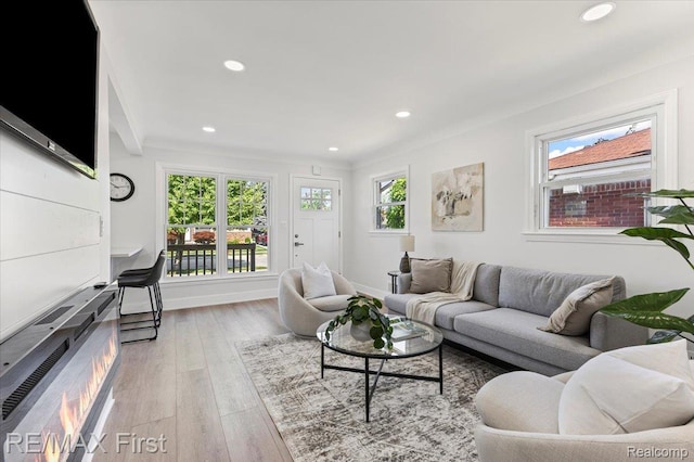 29924 Taylor St, Saint Clair Shores, MI 48082 - living room with light wood-type flooring and recessed lighting