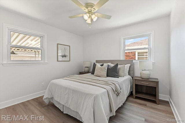 29924 Taylor St, Saint Clair Shores, MI 48082 - bedroom featuring wood finished floors, multiple windows, and ceiling fan
