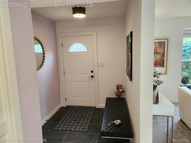 19370 W 11 Mile Rd, Lathrup Village, MI 48076 - entrance foyer featuring healthy amount of natural light and dark tile patterned floors