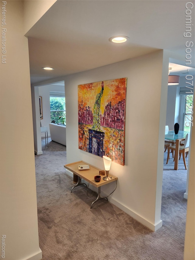 19370 W 11 Mile Rd, Lathrup Village, MI 48076 - hall featuring carpet flooring and recessed lighting