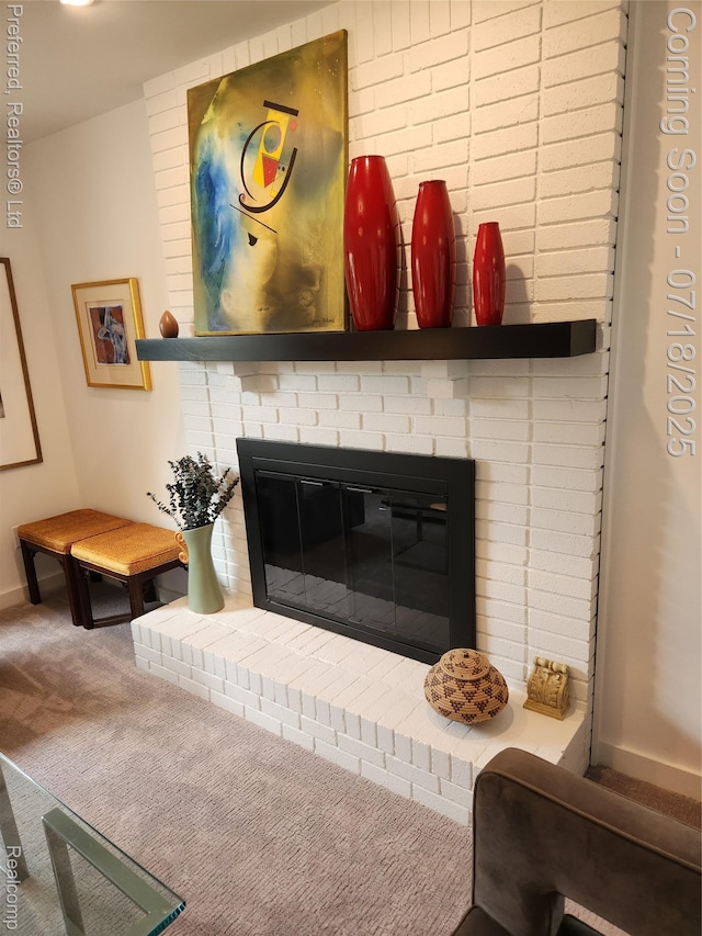 19370 W 11 Mile Rd, Lathrup Village, MI 48076 - detailed view of a fireplace and carpet flooring