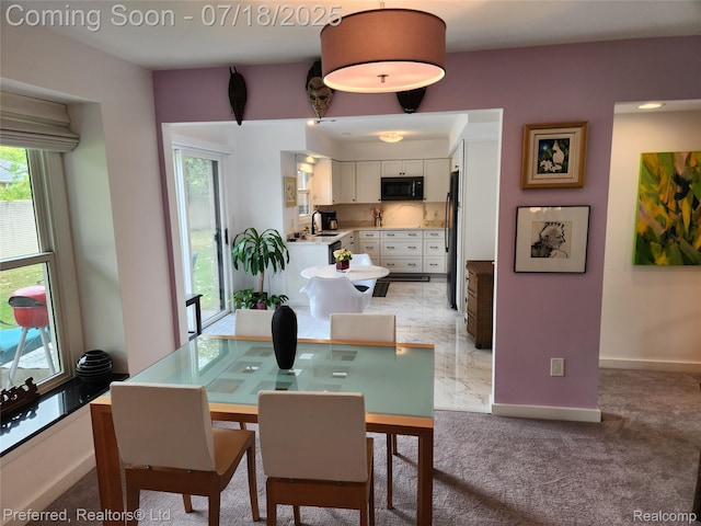 19370 W 11 Mile Rd, Lathrup Village, MI 48076 - dining room with baseboards and light carpet