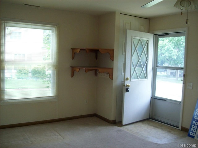 2968 Elmwood Ct, Lake Orion, MI 48360 - entrance foyer featuring a ceiling fan and baseboards