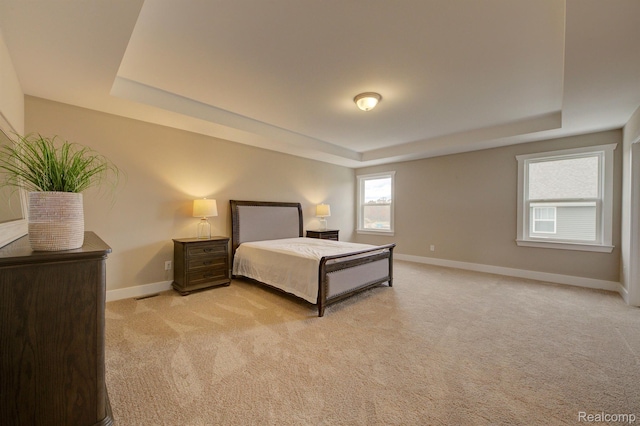 MOH45 Birkdale Dr Unit 45, Howell, MI 48843 - bedroom featuring a raised ceiling and light colored carpet