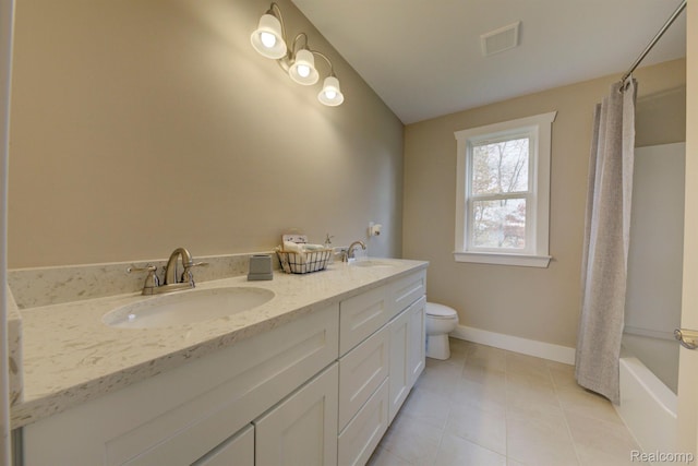 MOH45 Birkdale Dr Unit 45, Howell, MI 48843 - bathroom with tile patterned flooring, double vanity, and shower / tub combo