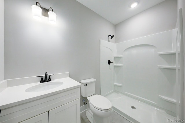 MOH45 Birkdale Dr Unit 45, Howell, MI 48843 - bathroom with a stall shower, vanity, and tile patterned floors