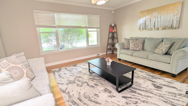 20519 Mauer St, Saint Clair Shores, MI 48080 - living room with crown molding and wood finished floors