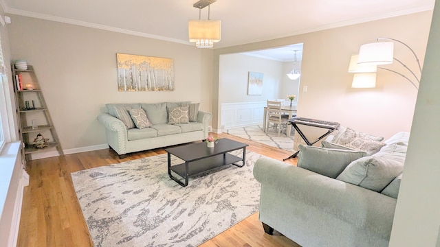 20519 Mauer St, Saint Clair Shores, MI 48080 - living room featuring ornamental molding and wood finished floors