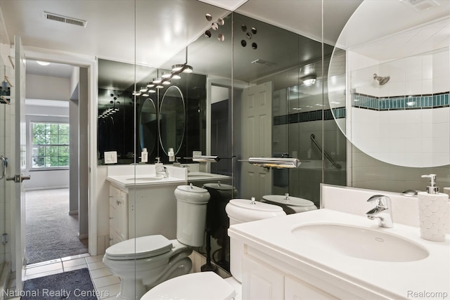 3559 Port Cove Dr Unit 17, Waterford, MI 48328 - full bathroom with tile patterned flooring, vanity, a shower, and a bidet