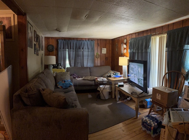 2062 Hatch Ave, Benton Harbor, MI 49022 - living area with hardwood / wood-style floors and wood walls