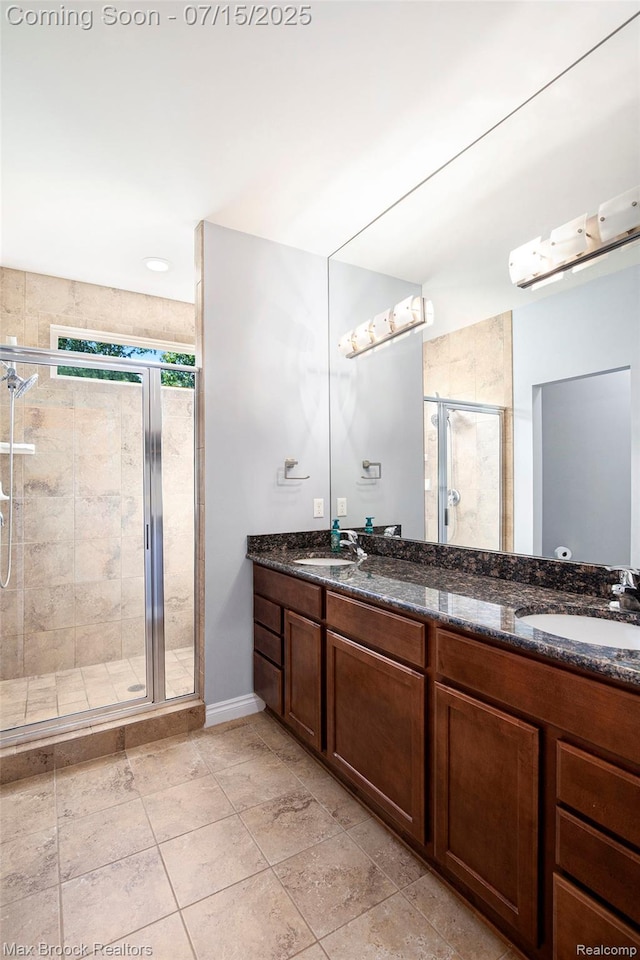 23395 Stoneleigh Ct, South Lyon, MI 48178 - full bath featuring a shower stall and double vanity