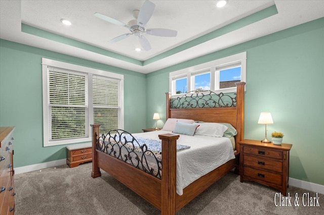 4454 Keena Ct NE Unit 71, Grand Rapids, MI 49525 - bedroom featuring a raised ceiling, carpet flooring, recessed lighting, and a ceiling fan