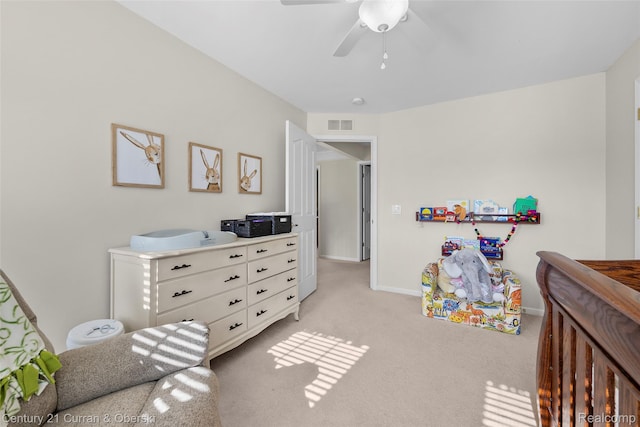 1760 Bedlington Ct, Rochester Hills, MI 48307 - bedroom featuring light carpet and ceiling fan