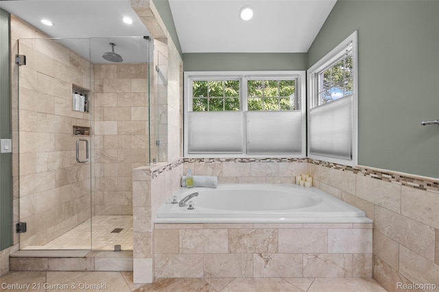 1760 Bedlington Ct, Rochester Hills, MI 48307 - full bath featuring a bath, a shower stall, and recessed lighting