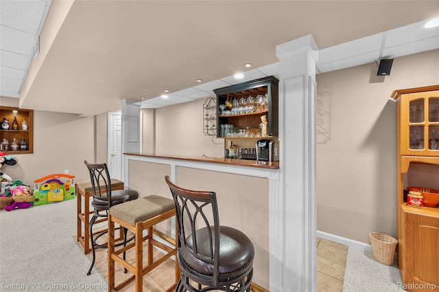 1760 Bedlington Ct, Rochester Hills, MI 48307 - indoor bar featuring recessed lighting and tile patterned flooring