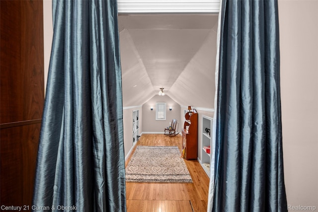 1760 Bedlington Ct, Rochester Hills, MI 48307 - bathroom with wood finished floors and vaulted ceiling