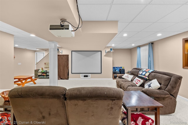 1760 Bedlington Ct, Rochester Hills, MI 48307 - carpeted cinema featuring recessed lighting and a drop ceiling