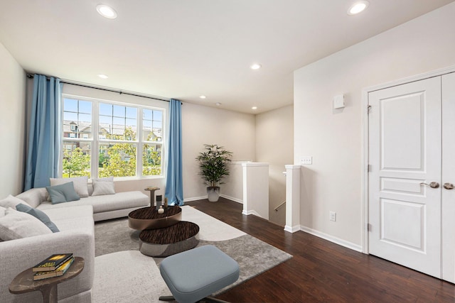 2817 Hartwick Dr, Rochester Hills, MI 48307 - living room featuring wood finished floors and recessed lighting