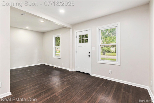21801 Colgate St, Farmington Hills, MI 48336 - foyer featuring dark wood-style flooring and recessed lighting