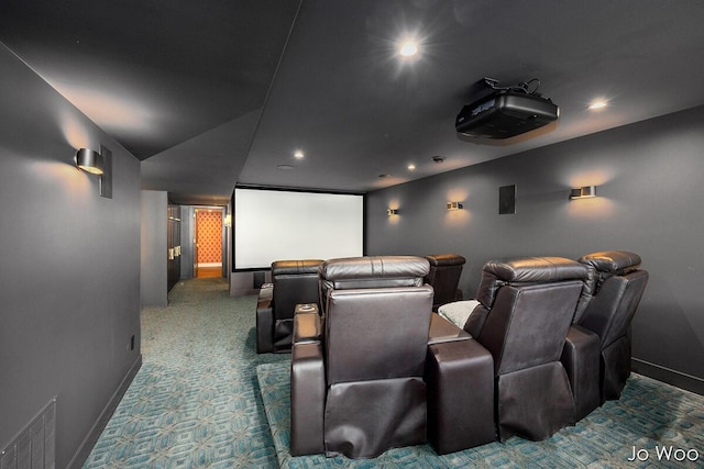 5362 Settlers Grove Rd NE, Belmont, MI 49306 - carpeted cinema room featuring baseboards and recessed lighting