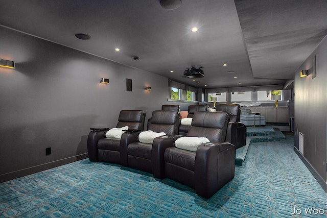 5362 Settlers Grove Rd NE, Belmont, MI 49306 - carpeted cinema room featuring baseboards and recessed lighting