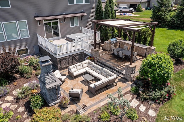 5362 Settlers Grove Rd NE, Belmont, MI 49306 - deck featuring an outdoor hangout area, a patio, and grilling area